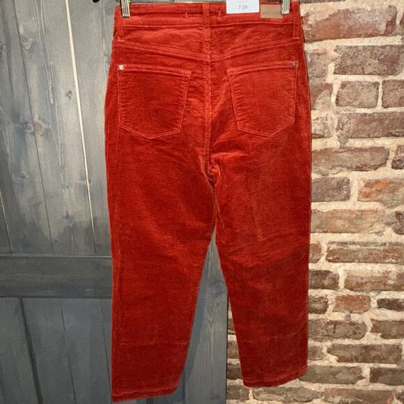 Judy Blue Corduroy Pants 7/28 Rust Ankle Straight High Waist NWT Preppy Boho - Picture 5 of 9